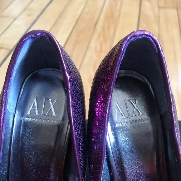A/X Armani Exchange Glitter Heels Peep Toe Pump - Picture 2 of 8